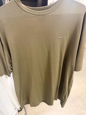 Nike Olive Green Short Sleeve Crew Tee with Swoosh